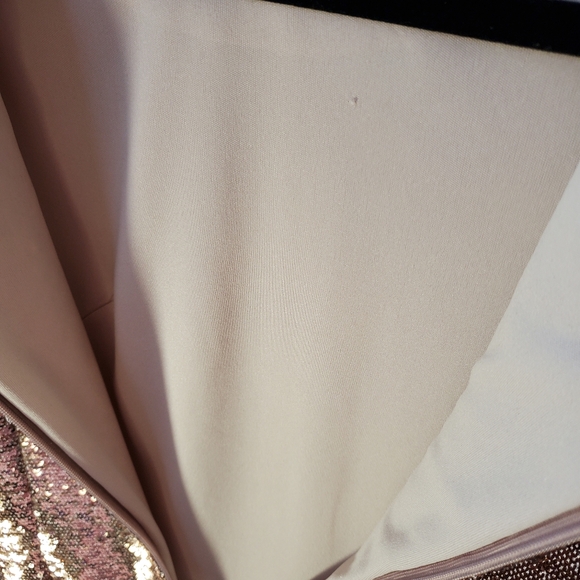 Calvin Klein Sequin Long-Sleeve Mini Dress - Rose Gold Size 4 - Picture 8 of 9